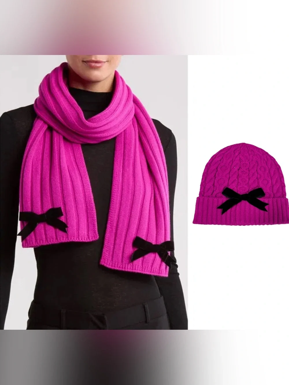 Kate Spade New York bow beanie & scarf gift box set Kate Spade New York